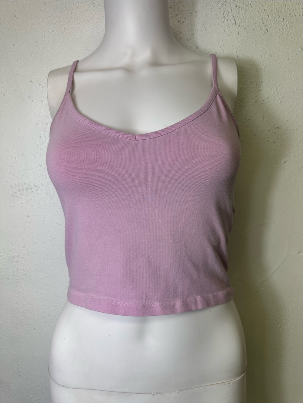 Brandy Melville Pink V-Neck Cropped Tank